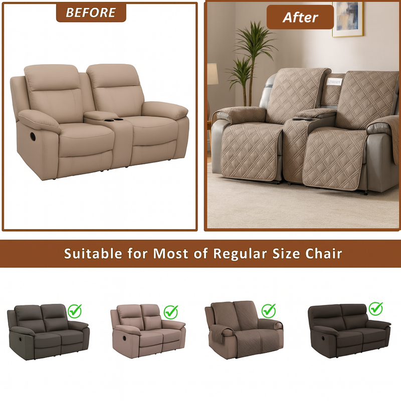 2-Seater Recliner Cover with Middle Console