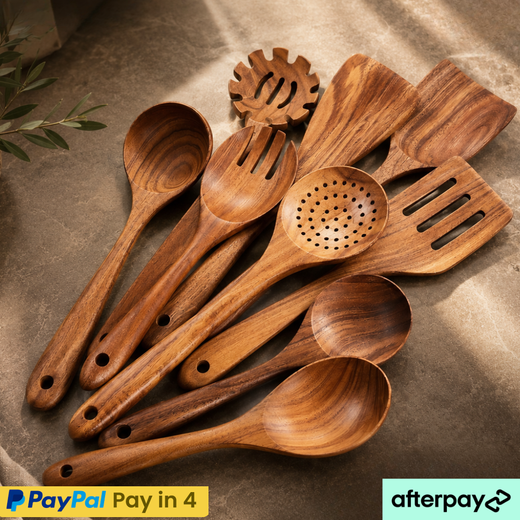 The EcoTeak 9 | Premium Non-Toxic Teak Utensil Set