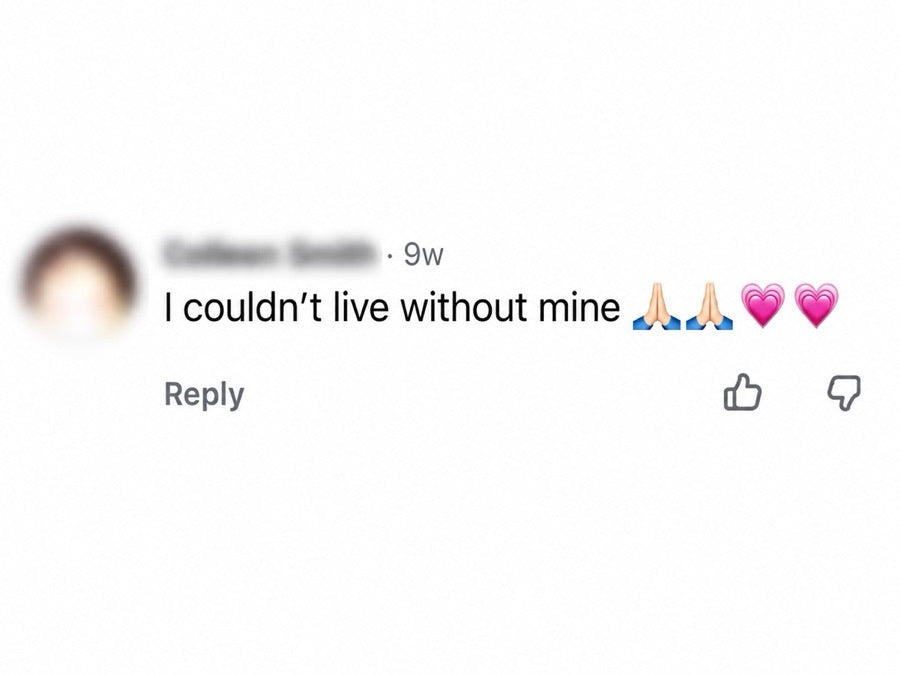 An anonymised Facebook customer comment shared with AussieAura