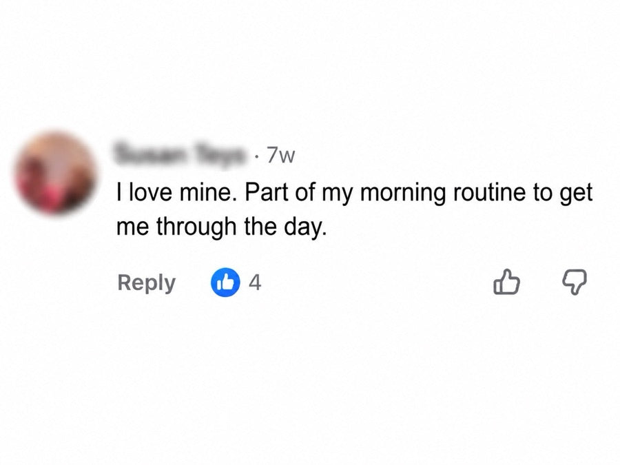 An anonymised Facebook customer comment shared with AussieAura