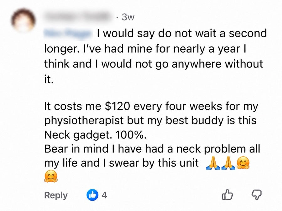 An anonymised Facebook customer comment shared with AussieAura