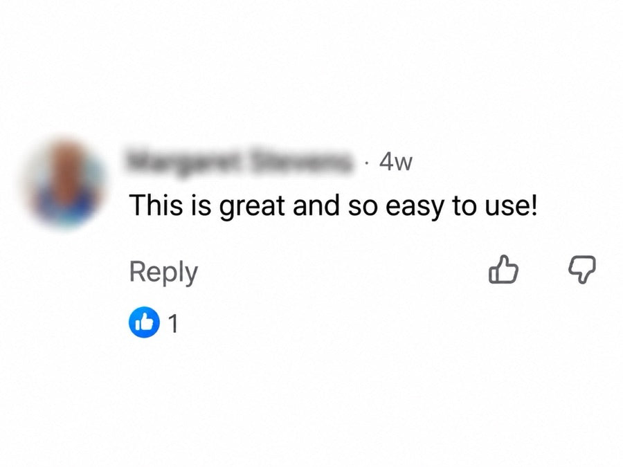 An anonymised Facebook customer comment shared with AussieAura