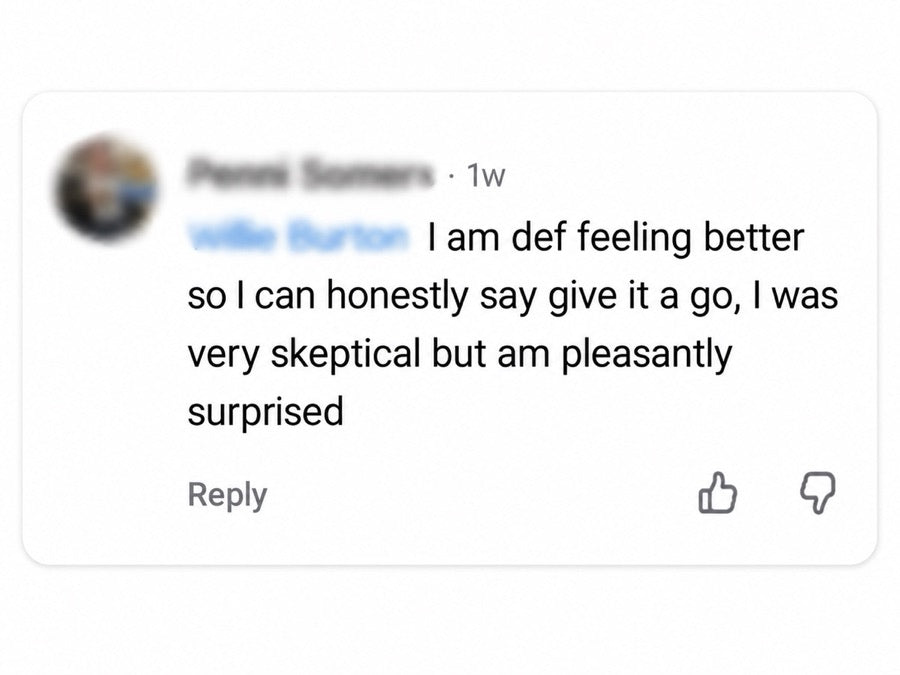 An anonymised Facebook customer comment shared with AussieAura